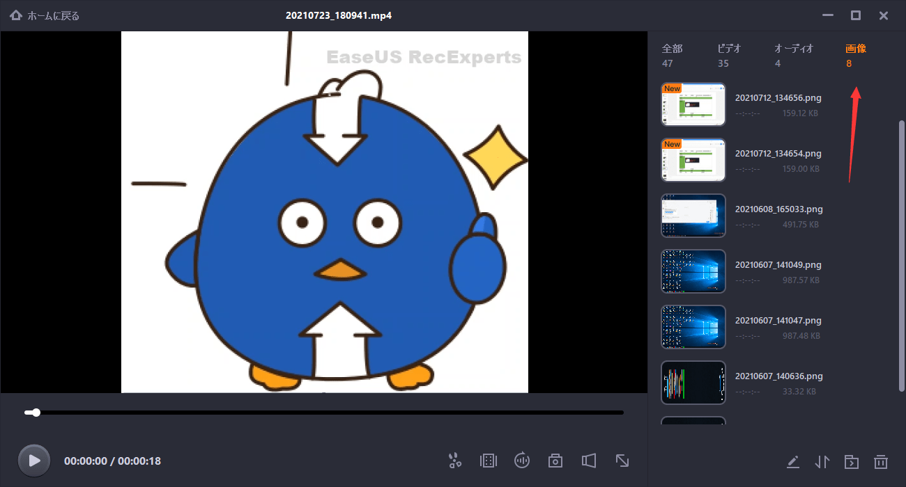 ファイルを選択するステップ