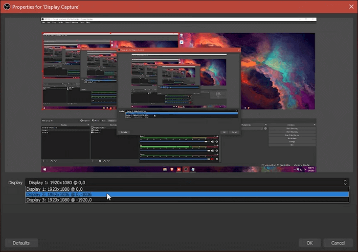為第二台螢幕選擇參數