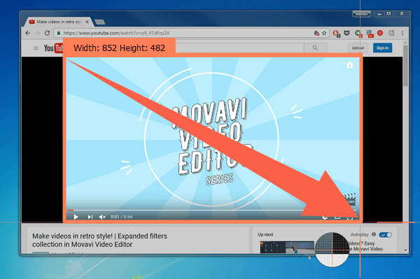 使用 movavi 選取欲錄製的區域