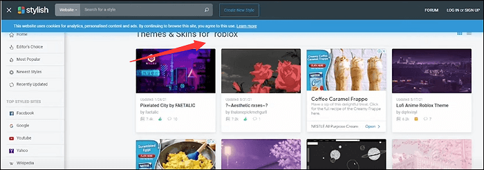 在 stylish 上的 roblox 背景