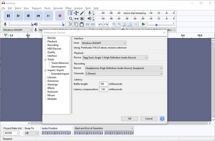Audacity錄製串流音訊