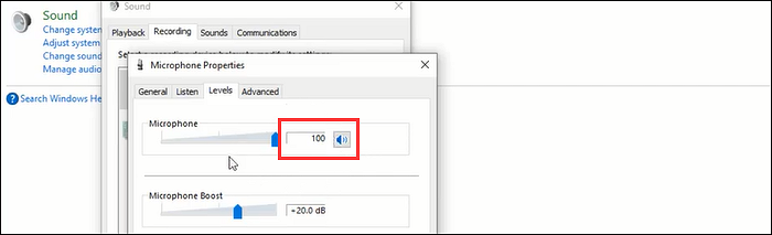 錄製麥克風聲音設定