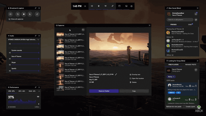 使用 Xbox Game Bar 錄製 windows 10 螢幕畫面
